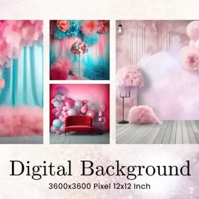 Balloon party studio backdrop overlays's photo #1