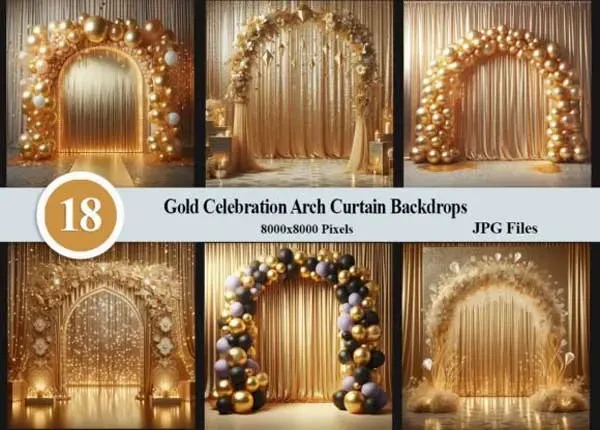 Fondo dorado con forma de arco's foto | Isla Creativa |  BizneCubano