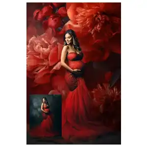 Texturas de bellas artes florales rojas miniatura 2
