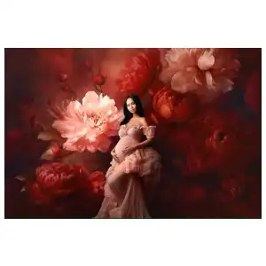 Texturas de bellas artes florales rojas miniatura 3