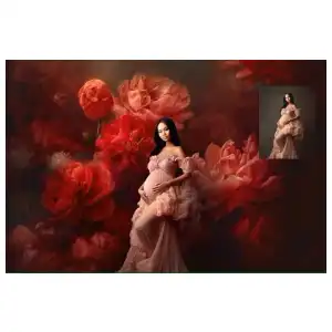 Texturas de bellas artes florales rojas miniatura 4