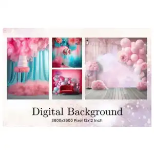 Balloon party studio backdrop overlays miniatura 1
