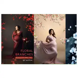 30 superposiciones PNG transparentes con motivos florales de primavera miniatura 1